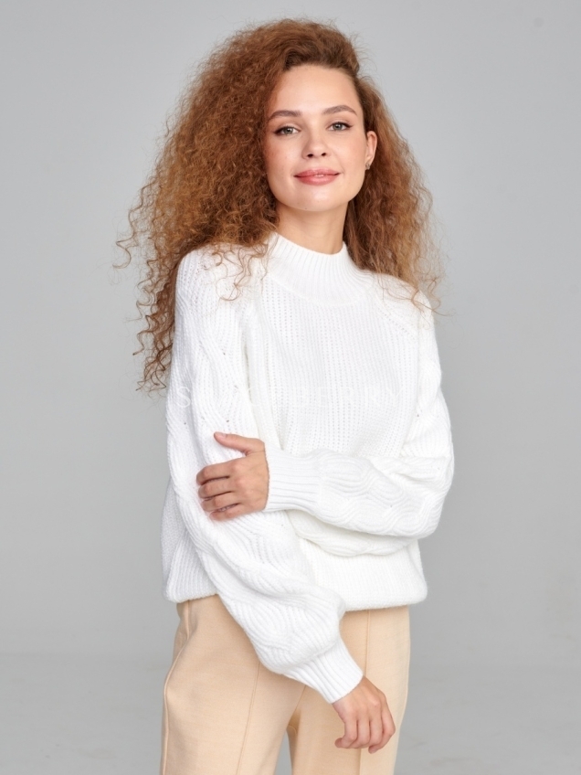 Женский вязаный свитер оверсайз, джемпер